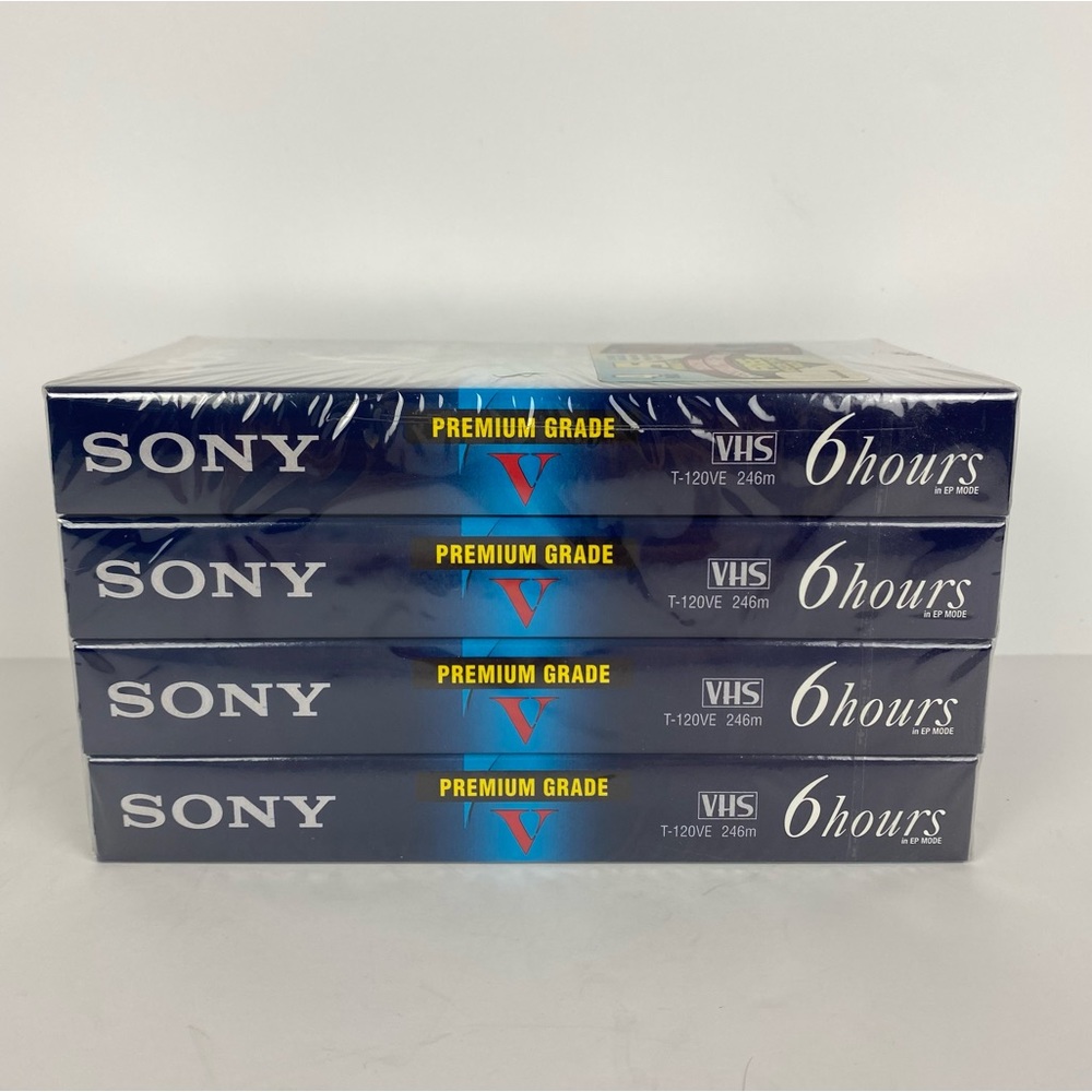 Lot of 4 Sony T-120 6hrs Blank
VHS Video Tapes Premium Grade